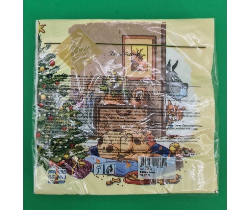 Новогодняя бумажная салфетка (ЗЗхЗЗ, 20шт) LuxyНГ Желанное место(1231) (1 пачка)