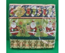 Новогодняя бумажная салфетка (ЗЗхЗЗ, 20шт) LuxyНГ Рождественский пересчет(1239) (1 пачка)