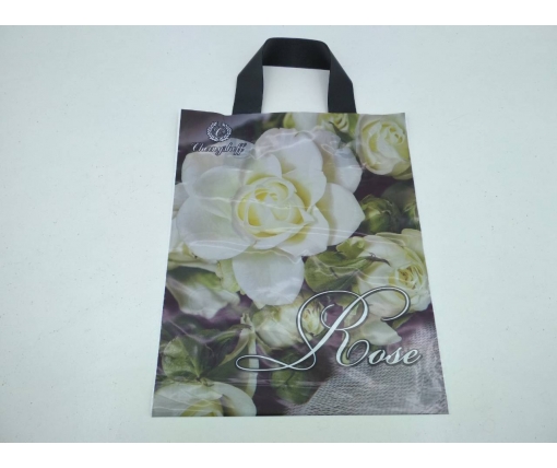 Пакет ламинированный с петлевой ручкой маленький  "Белые розы"(25х30) Рендпако (25 шт)