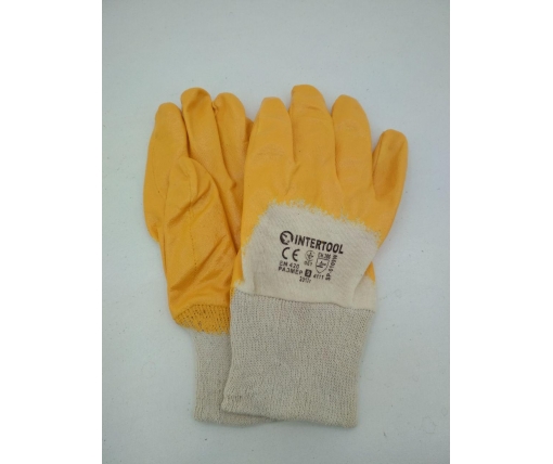 Хозяйственные перчатки Залитая Нитрил желтый №9 (12 пар)
