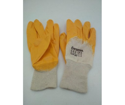 Хозяйственные перчатки Залитая Нитрил желтый №10 (12 пар)