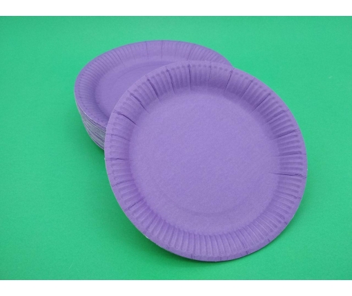 Тарелка бумажная  18см Фиолетовая  50шт (1 пачка)