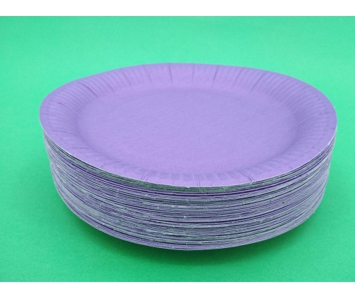 Тарелка бумажная  18см Фиолетовая  50шт (1 пачка)