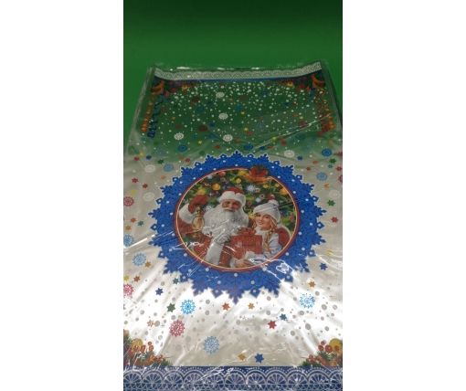 Пакеты фольгированные новогодние для конфет (30*50) №6 Новый Дед Мороз и Снегурочка (100 шт)