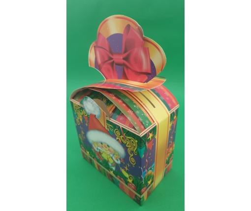 Новогодняя коробка для конфет №244(Бант Гномик) на 500 грам (25 шт)