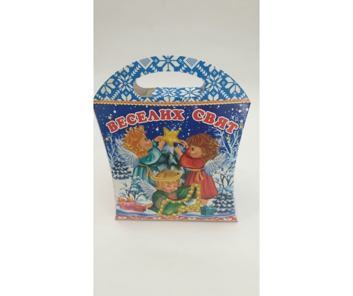 Новогодняя коробка для конфет №239(Веселых праздников)  на 600грам (25 шт)