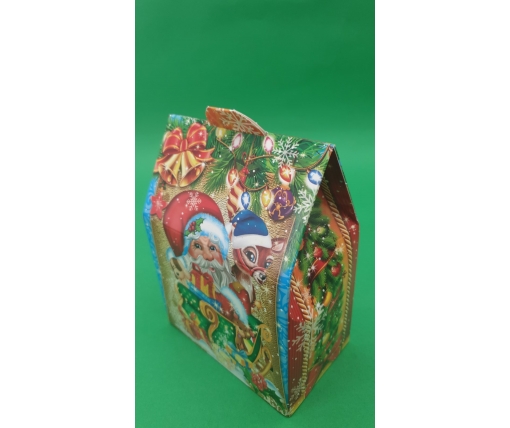Коробка под конфеты №242 (Санта с оленем) 500грам (25 шт)