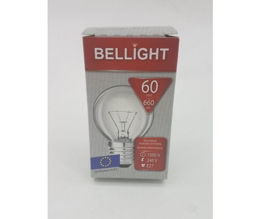Лампа-шарик прозрачная "BELLIGHT" 60W E27 в индивидуальной упаковке  (1 шт)