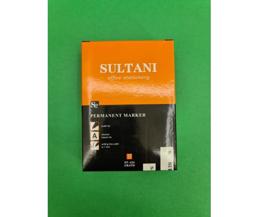 Маркер перманентный тм SULTANI 1.0 mm код424 (большой ,черный) (12 шт)
