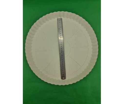 Бумажная тарелка под пиццу 370мм белая (100 шт)