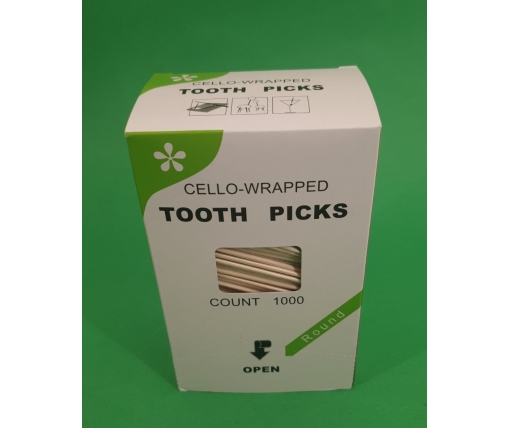 Зубочистка с ментолом в индивидуальной целлофановой упаковке (1000 шт) (1 пачка)