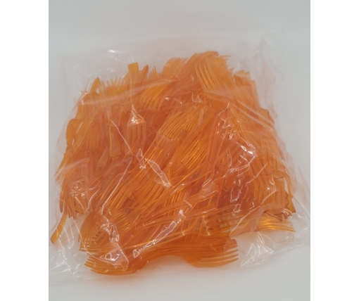Вилка одноразовая пластиковая для фруктов Юнита Оранжевая (250 шт)