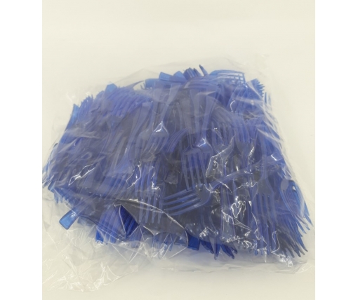 Вилка одноразовая пластиковая для фруктов Юнита Синяя (250 шт)