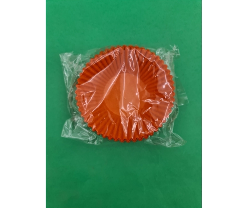 Тартолетка для кексов  А140  "Круглая оранжевая"D55 H42,5 (100шт) (1 уп.)