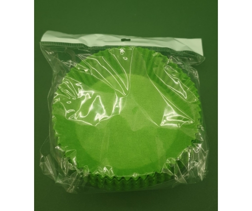 Тартолетка для кексов  А9 "Круглая зеленая"D71 H22 (100шт) (1 уп.)