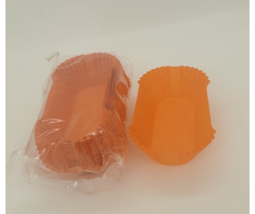 Тартолетка для чизкейка П-8"Прямоугольная оранжевая"(80*35*30,5) (100шт) (1 уп.)
