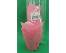 Тарталетки бумажные для кексов ТЛ-150"Тюльпан Розовый" (50*60/80) (100шт) (1 уп.)