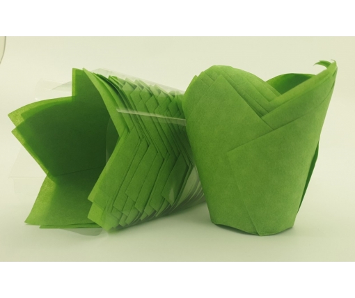 Тарталетки бумажные для кексов ТЛ-160 "Тюльпан Зеленый" (50*65/90) (100шт) (1 уп.)