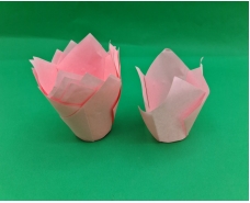 Тарталетки бумажные для кексов ТЛ-175"Тюльпан Розовый" (50*75/100) (100шт) (1 уп.)