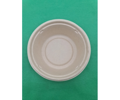 Тарелка бумажная круглая глубокая 400 ml  (бежевая) (50 шт)