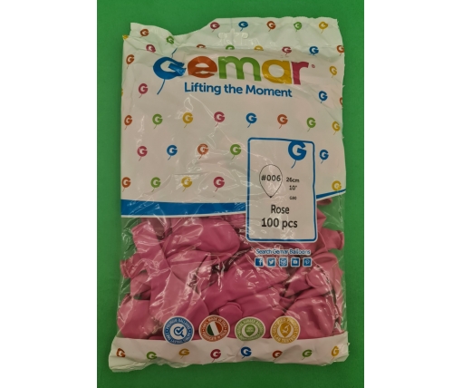 Воздушные шарики пастель розовый 10" (25 см) Gemar 100 шт (1 пачка)