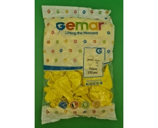 Воздушные шары пастель желтый 10" (25 см) Gemar 100 шт (1 пачка)