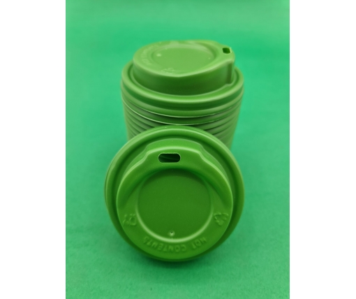 Крышка на стакан  бумажный  Ф80 (гар) зеленая Маэстро (50 шт)