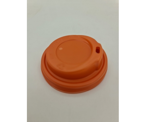 Крышка на стакан  бумажный  Ф80 (гар) оранжевая Маэстро (50 шт)
