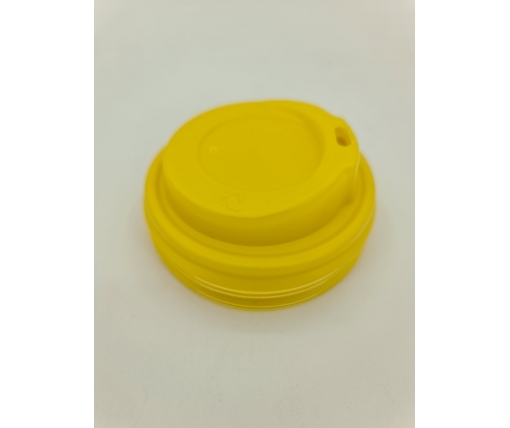 Крышка на стакан  бумажный  Ф80 (гар) желтая Маэстро (50 шт)