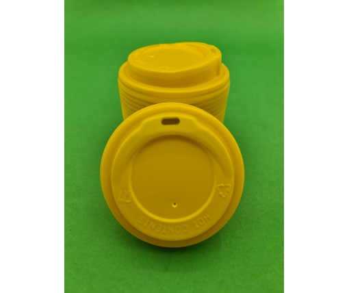Крышка под стакан  бумажный  Ф90 (гар) желтая Маэстро (50 шт)