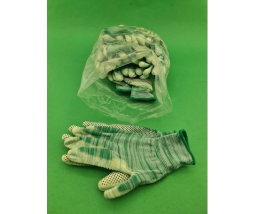 Хозяйственные перчатки с полиуретановым покрытием и ПВХ точкой (12 пар)