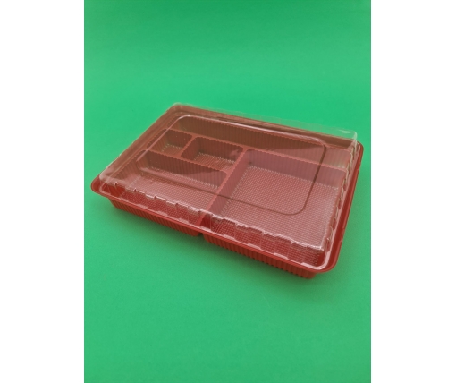 Упаковка для суши ПС-610 Красная  с делениями (50 шт)