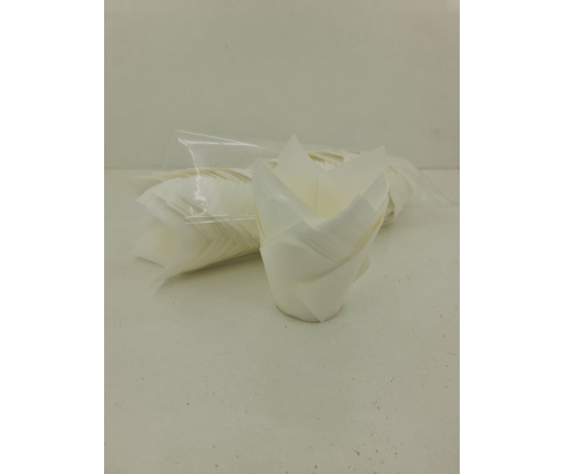 Тарталетки бумажные для кексов ТЛ-150 Тюльпан Белый" (50*60/80) (100шт) (1 уп.)