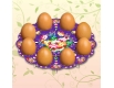 Декоративная подставка для яиц №8 "Жостово" (8 яиц) тарелка (1 шт)