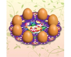 Декоративная подставка для яиц №8 "Жостово" (8 яиц) тарелка (1 шт)