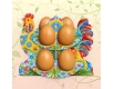 Декоративная подставка для яиц №8.1 "Петушок-петриковка" (8 яиц)  (1 шт)