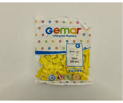 Воздушные шарики пастель желтый  5" (13 см) 100 шт Gemar (1 пачка)