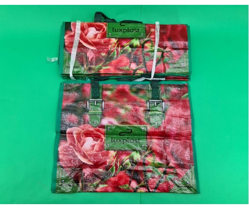 Сумка хозяйственная , полипропиленовая,  с цветным рисунком  №2 Роза (10 шт)