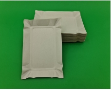 Тарелки одноразовые бумажные 130х190х0,3 прямоугольная плотная (100 шт)