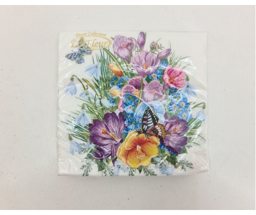 Дизайнерская салфетка (ЗЗхЗЗ, 20шт)  La Fleur  Первоцвет (1302) (1 пачка)