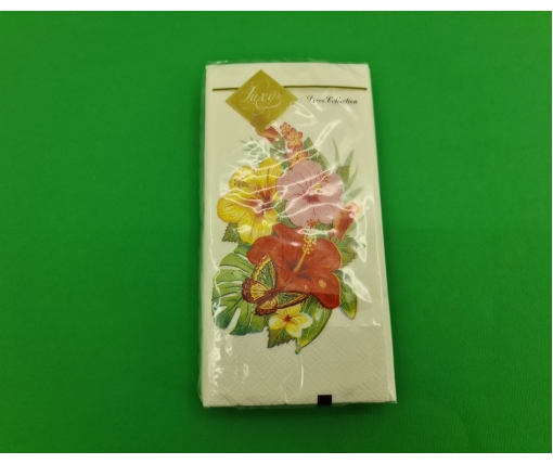 Красивая салфетка (ЗЗхЗЗ, 10шт) Luxy MINI Тропические цветы (2044) (1 пачка)