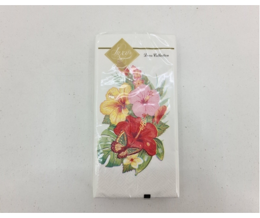 Красивая салфетка (ЗЗхЗЗ, 10шт) Luxy MINI Тропические цветы (2044) (1 пачка)