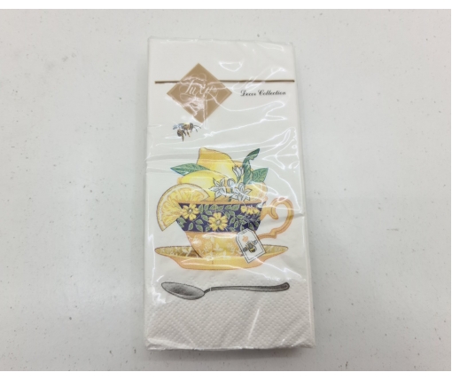 Бумажная салфетка мини (ЗЗхЗЗ, 10шт) Luxy MINI Чашка лимонов (2029) (1 пачка)