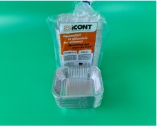 Контейнер из пищевой алюминиевой фольги прямоугольный 240мл R15G 100шт в упаковки (1 пачка)