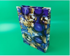 Новогодний ,картонные пакеты с ручками Гигант вертикальный 30х47х12-022 (12 шт)