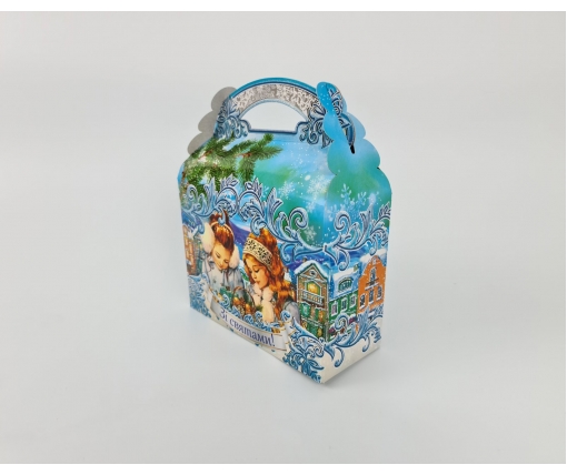 Новогодние коробки для конфет № 204 (800-900гр) Дед Мороз (25 шт)
