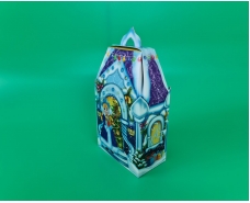 Новогодняя коробка для конфет №222 (700гр) Домик Снегурочки (25 шт)