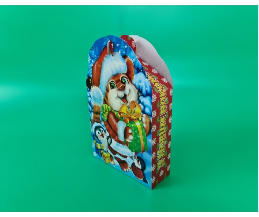 Бумажная коробка для новогодних подарков  (600грм) Тигренок №235с (1 шт)