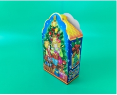 Бумажная коробка для новогодних подарков  (600грм) Дети с подарками №224с (1 шт)