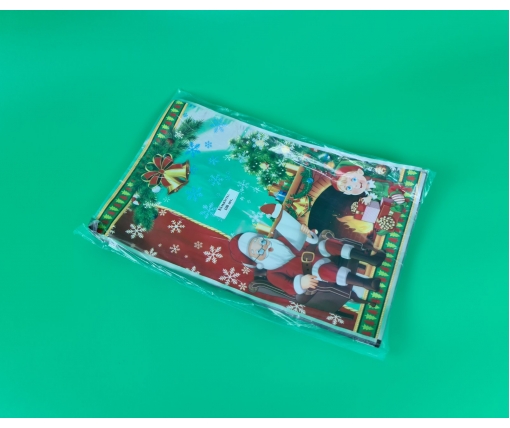 Упаковка новогодняя для конфет и подарков (25*40) №26 Санта у камина (100 шт)